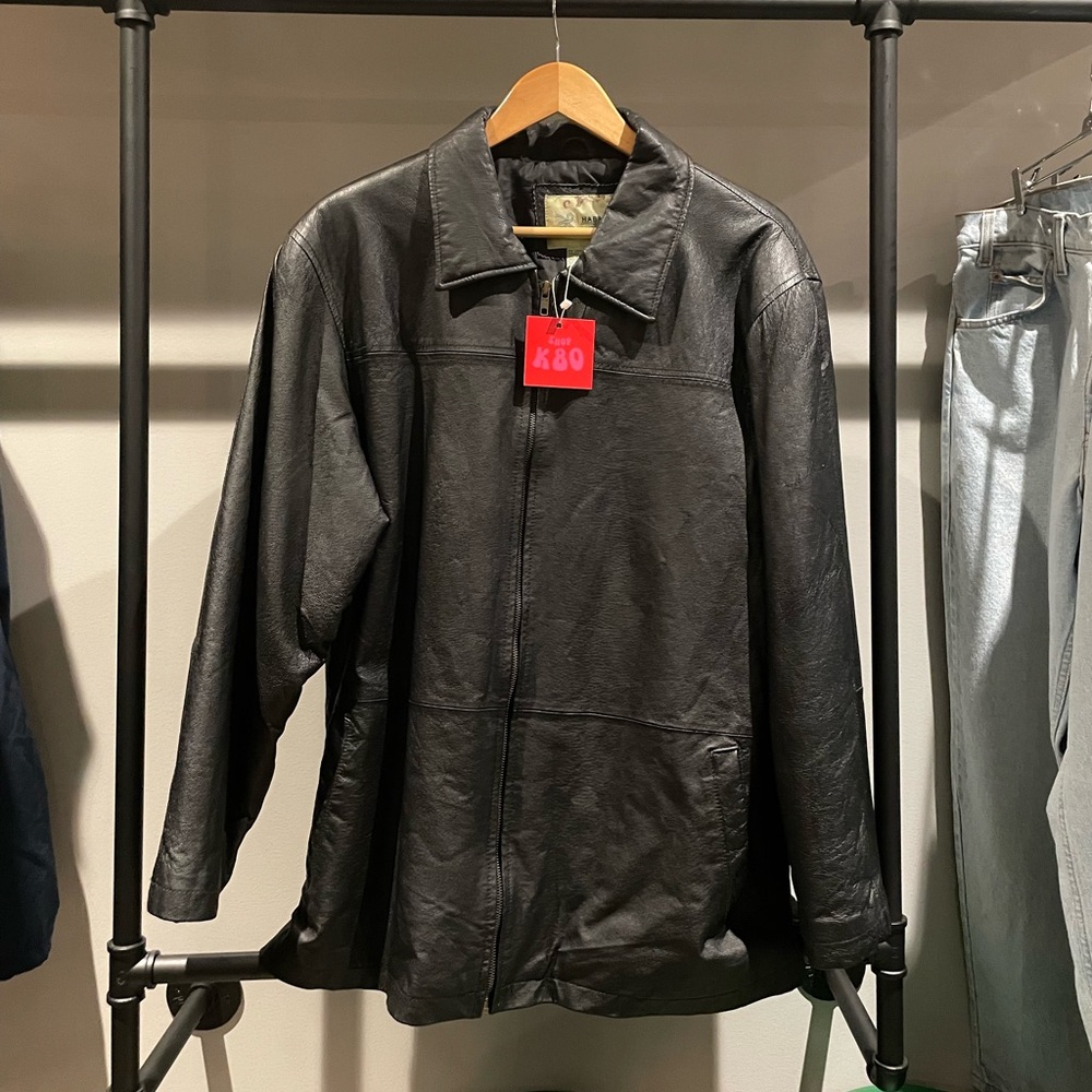 Vintage black leather jacket 80’s